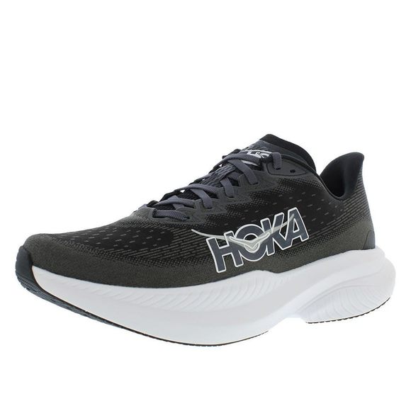 HOKA ONE ONE MACH 6 MENS SHOES SIZE 10.5 COLOR: BLACK/WHITE